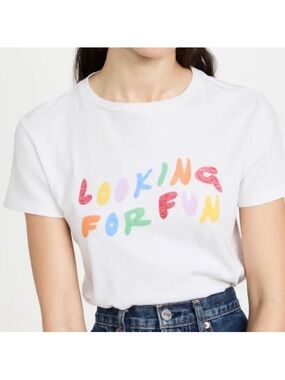RE/DONE Looking For Fun Graphic Tee Vintage White XS NWT